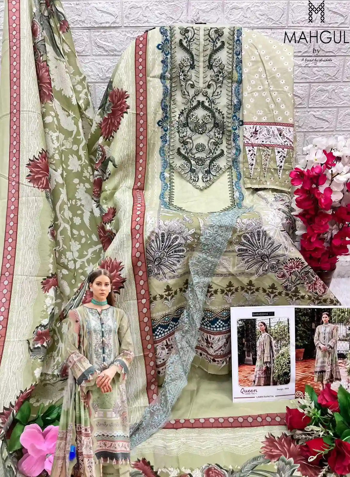 Sharaddha Nx Queen Qourt Vol 3 Lawn Cotton Printed Wholesale Pakistani Salwar Suit Catalog — Wholesale Salwar Suits, MPA wholesale from Surat - Gallery Image 5